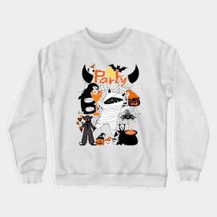 Cat Party Halloween Crewneck Sweatshirt